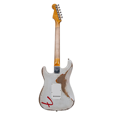 Fender Custom Shop Masterbuilt Andy Hicks 1961 Stratocaster Heavy Relic Olympic White Over 3 Ton Sunburst Elektro Gitar
